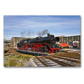 Premium Textil-Leinwand 90 x 60 cm Quer-Format Unterwegs am Bahndamm | Wandbild, HD-Bild auf Keilrahmen, Fertigbild auf hochwertigem Vlies, Leinwanddruck von Der Eisenbahner