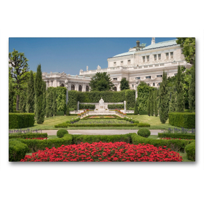 Premium Textil-Leinwand 90 x 60 cm Quer-Format Volksgarten und Burgtheater | Wandbild, HD-Bild auf Keilrahmen, Fertigbild auf hochwertigem Vlies, Leinwanddruck von Karl Heindl