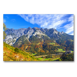 Premium Textil-Leinwand 90 x 60 cm Quer-Format Von Werfen Richtung Tenneck | Wandbild, HD-Bild auf Keilrahmen, Fertigbild auf hochwertigem Vlies, Leinwanddruck von Christa Kramer