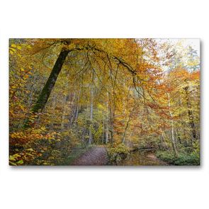 Premium Textil-Leinwand 90 x 60 cm Quer-Format Wanderweg durch die Maisinger Schlucht | Wandbild, HD-Bild auf Keilrahmen, Fertigbild auf hochwertigem Vlies, Leinwanddruck von Anja Frost