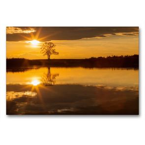 Premium Textil-Leinwand 90 x 60 cm Quer-Format Warmsee in Burgenland Austria | Wandbild, HD-Bild auf Keilrahmen, Fertigbild auf hochwertigem Vlies, Leinwanddruck von N N