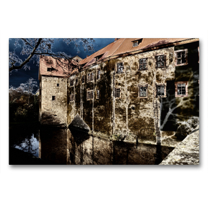 Premium Textil-Leinwand 90 x 60 cm Quer-Format Wasserburg Kapellendorf/Thüringen | Wandbild, HD-Bild auf Keilrahmen, Fertigbild auf hochwertigem Vlies, Leinwanddruck von Flori0