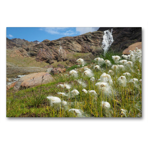 Premium Textil-Leinwand 90 x 60 cm Quer-Format Wasserfall am Ortler, Italien | Wandbild, HD-Bild auf Keilrahmen, Fertigbild auf hochwertigem Vlies, Leinwanddruck von Fotografin Miriam Schwarzfischer