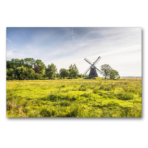 Premium Textil-Leinwand 90 x 60 cm Quer-Format Wasserschöpfmühle Wynhamsterkolk | Wandbild, HD-Bild auf Keilrahmen, Fertigbild auf hochwertigem Vlies, Leinwanddruck von Conny Pokorny