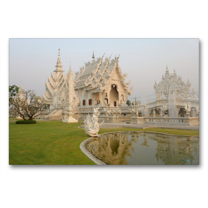 Premium Textil-Leinwand 90 x 60 cm Quer-Format Wat Rong Khun, White Temple, Chiang Rai | Wandbild, HD-Bild auf Keilrahmen, Fertigbild auf hochwertigem Vlies, Leinwanddruck von Christian Heeb