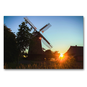 Premium Textil-Leinwand 90 x 60 cm Quer-Format Windbühle Eilhausen Königsmühle Bj. 1748 | Wandbild, HD-Bild auf Keilrahmen, Fertigbild auf hochwertigem Vlies, Leinwanddruck von N N