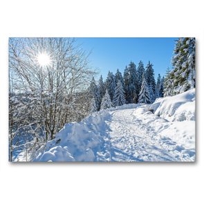 Premium Textil-Leinwand 90 x 60 cm Quer-Format Winterlandschaft im Harz | Wandbild, HD-Bild auf Keilrahmen, Fertigbild auf hochwertigem Vlies, Leinwanddruck von N N