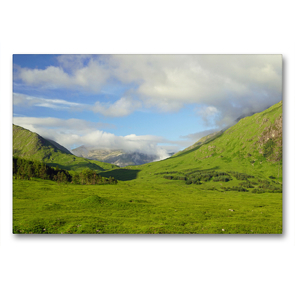 Premium Textil-Leinwand 90 x 60 cm Quer-Format Wolken über den Bergen des Glen Etive | Wandbild, HD-Bild auf Keilrahmen, Fertigbild auf hochwertigem Vlies, Leinwanddruck von Babett Paul – Babett’s Bildergalerie