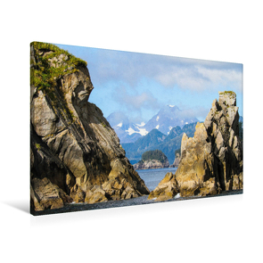 Premium Textil-Leinwand 900 x 600 cm Quer-Format bizarre Felsenlandschaft im Kenai-Fjords-Nationalpark | Wandbild, HD-Bild auf Keilrahmen, Fertigbild auf hochwertigem Vlies, Leinwanddruck von Sabine Jost