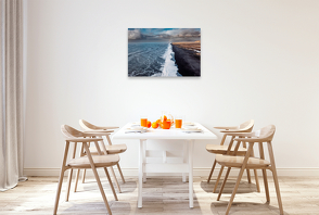 Premium Textil-Leinwand 900 x 600 cm Quer-Format Reynisfjara Beach | Wandbild, HD-Bild auf Keilrahmen, Fertigbild auf hochwertigem Vlies, Leinwanddruck von Monika Schöb