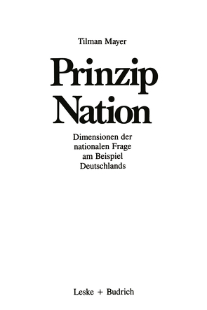 Prinzip Nation von Mayer,  Tilman