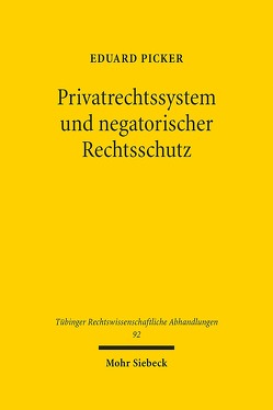 Privatrechtssystem und negatorischer Rechtsschutz von Picker,  Eduard