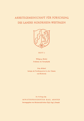 Probleme der Kernphysik. Isotope als Forschungsmittel in der Chemie und Biochemie von Riezler,  Wolfgang