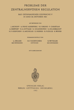 Probleme der zentralnervösen Regulation von Delius,  Ludwig, Koepchen,  Hans Peter, Witzleb,  Erich