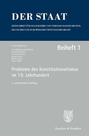 Probleme des Konstitutionalismus im 19. Jahrhundert. von Böckenförde,  Ernst-Wolfgang