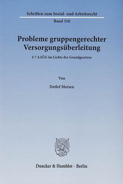 Probleme gruppengerechter Versorgungsüberleitung. von Merten,  Detlef