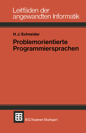 Problemorientierte Programmiersprachen von Schneider,  Hans Juergen