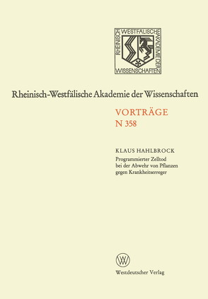 Programmierter Zelltod bei der Abwehr von Pflanzen gegen Krankheitserreger von Hahlbrock,  Klaus