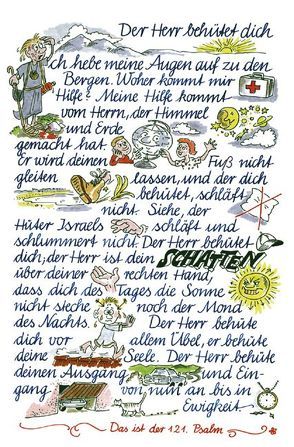 Psalmenkarte Motiv 1: Der Herr behütet dich, Psalm 121 von Layer-Stahl,  Dorothea