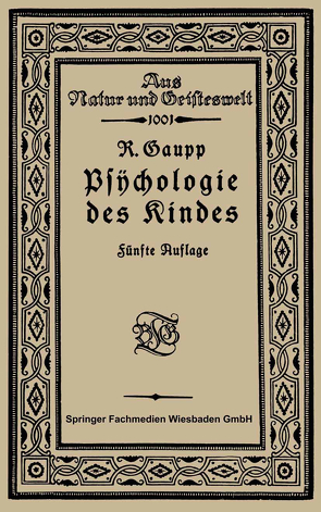 Psychologie des Kindes von Gaupp,  Robert