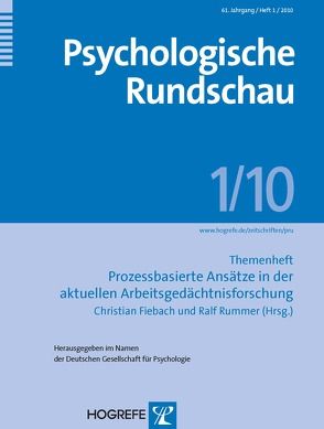 Psychologische Rundschau von Fiebach,  Christian, Rummer,  Ralf