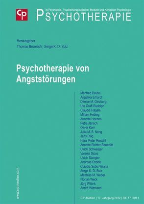 Psychotherapie von Angststörungen von Bronisch,  Thomas, Sulz,  Serge K. D.