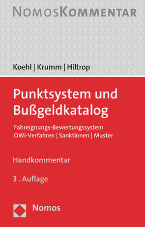 Punktsystem und Bußgeldkatalog von Hiltrop,  Julia, Koehl,  Felix, Krumm,  Carsten