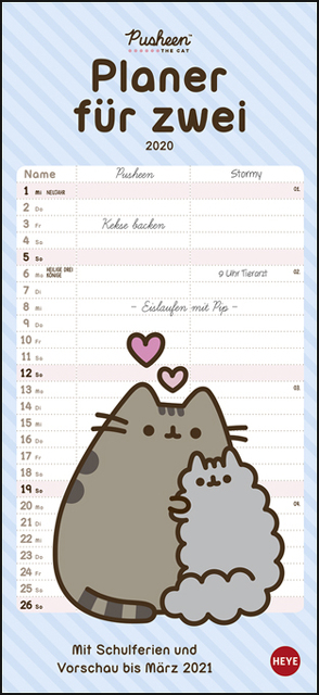 Pusheen Planer für zwei Kalender 2020 von Heye