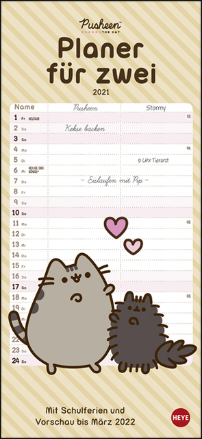 Pusheen Planer für zwei Kalender 2021 von Heye