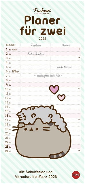 Pusheen Planer für zwei Kalender 2022 von Heye