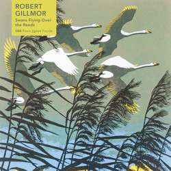 Puzzle – Robert Gillmor, Schwäne fliegen über das Schilf