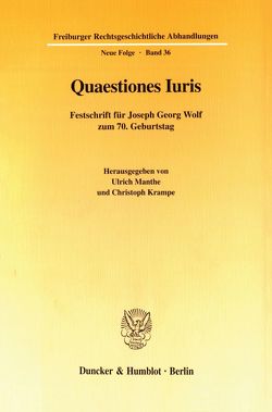 Quaestiones Iuris. von Krampe,  Christoph, Manthe,  Ulrich