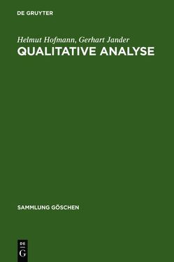 Qualitative Analyse von Hofmann,  Helmut, Jander,  Gerhart