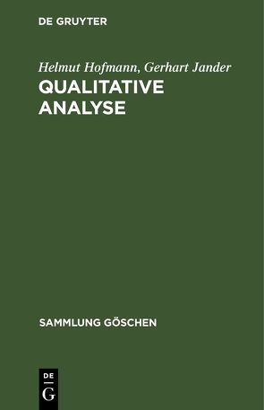 Qualitative Analyse von Hofmann,  Helmut, Jander,  Gerhart