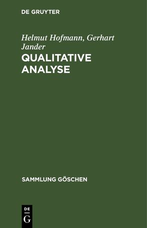 Qualitative Analyse von Hofmann,  Helmut, Jander,  Gerhart