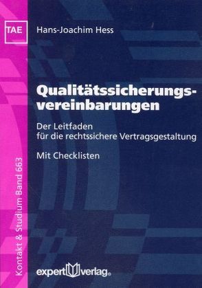 Qualitätssicherungsvereinbarungen von Hess,  Hans J.