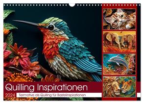 Quilling Inspirationen (Wandkalender 2024 DIN A3 quer), CALVENDO Monatskalender von Waurick,  Kerstin