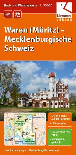 Rad- und Wanderkarte Waren (Müritz) – Mecklenburgische Schweiz von Goerlt,  Heidi, Klemmer,  Klaus, Kuhlmann,  Christian, Wachter,  Thomas