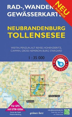 Rad-, Wander- und Gewässerkarte Neubrandenburg, Tollensesee