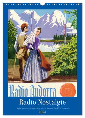 Radio Nostalgie – Empfangsbestätigungskarten internationaler Rundfunkstationen (Wandkalender 2024 DIN A3 hoch), CALVENDO Monatskalender von von Loewis of Menar,  Henning