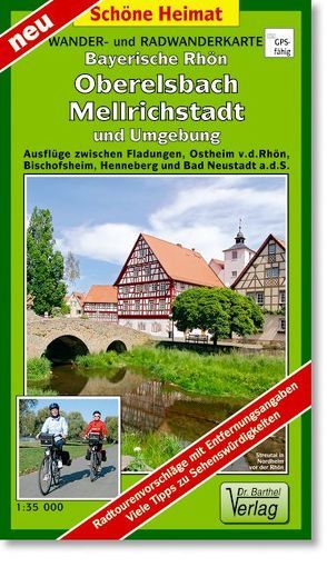 Radwander- und Wanderkarte Bayerische Rhön, Oberelsbach, Mellrichstadt und Umgebung