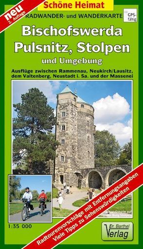 Radwander- und Wanderkarte Bischofswerda, Pulsnitz, Stolpen und Umgebung