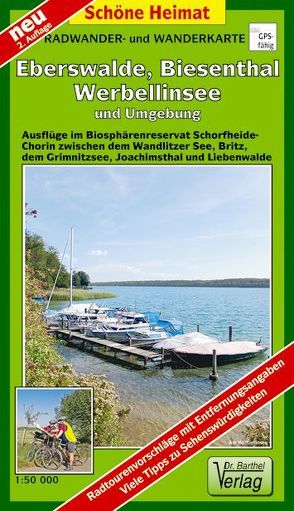 Radwander- und Wanderkarte Schorfheide, Eberswalde, Biesenthal, Werbellinsee und Umgebung