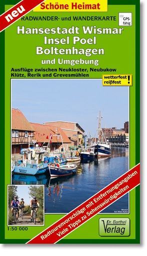 Radwander- und Wanderkarte Boltenhagen, Hansestadt Wismar, Insel Poel und Umgebung