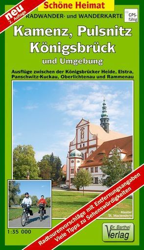 Radwander- und Wanderkarte Kamenz, Pulsnitz, Königsbrück und Umgebung