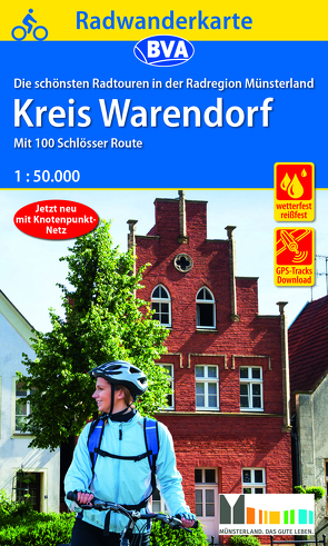 Radwanderkarte BVA Radregion Münsterland Kreis Warendorf mit 100 Schlösser Route 1:50.000, reiß- und wetterfest, GPS-Tracks Download