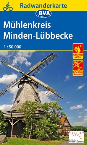 Radwanderkarte BVA Radwandern im Mühlenkreis Minden-Lübbecke 1:50.000, reiß- und wetterfest, GPS-Tracks Download