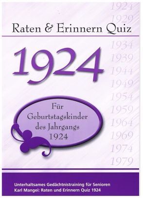 Raten und Erinnern Quiz 1924 von Mangei,  Karl