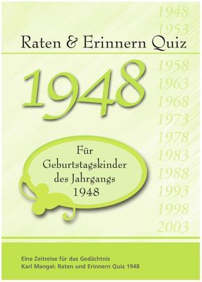 Raten und Erinnern Quiz 1948 von Mangei,  Karl