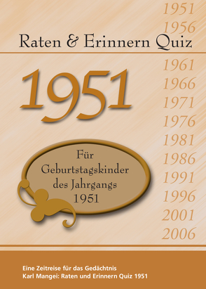 Raten und Erinnern Quiz 1951 von Mangei,  Karl